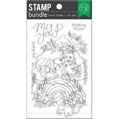 Hero Arts Stempel + Stanzschablonen - Floral Rainbow And Clouds